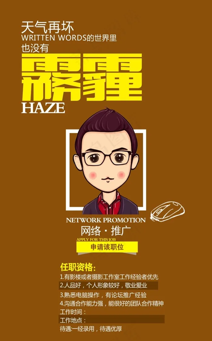 网络推广招聘psd模版下载