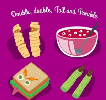 4款创意万圣夜食物矢量素材