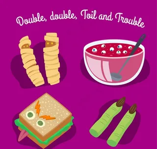 4款创意万圣夜食物矢量素材