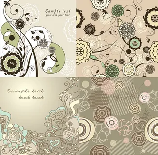 淡雅花纹矢量素材