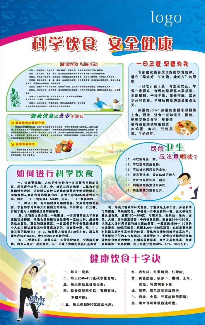 科学饮食安全健康cdr矢量模版下载