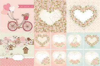 浪漫情人节矢量背景图