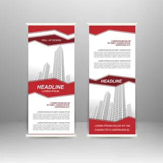 时尚简约风展架版权矢量设计