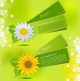 春天的鲜花标签贴纸 横幅图片