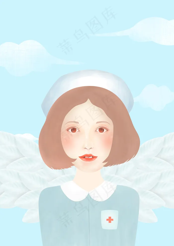 护士医疗清新插画(2480X3508(DPI:300))psd模版下载
