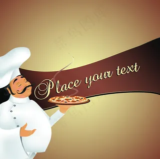 卡通人物的厨师01矢量