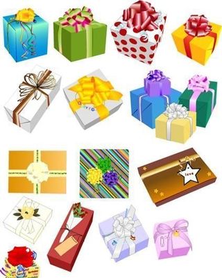 彩色礼品包装矢量素材