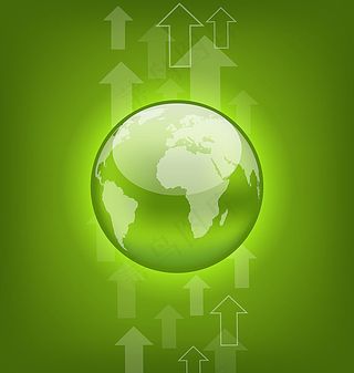 绿色地球和箭头