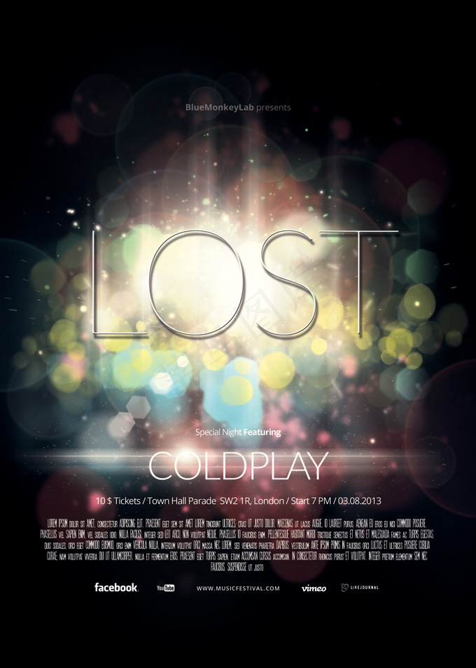 LOST娱乐派对海报PSD素材(2551X3579(DPI:300))psd模版下载