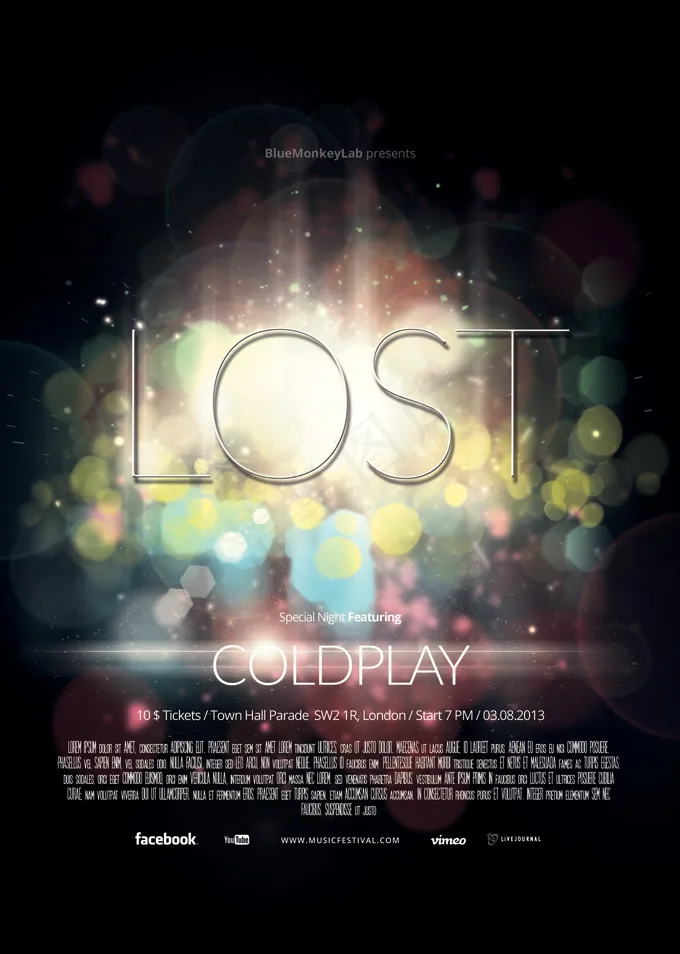 LOST娱乐派对海报PSD素材(2551X3579(DPI:300))psd模版下载