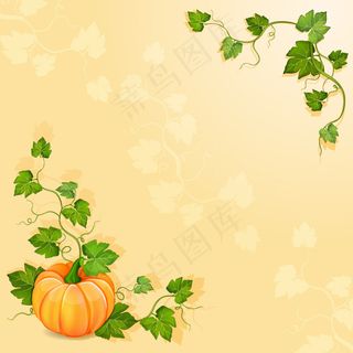矢量树叶和南瓜