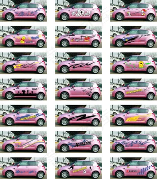 汽车车贴LOGO花纹可雕刻矢量图