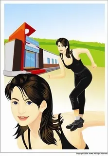 矢量运动美女素材