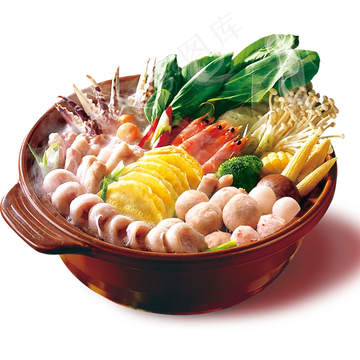 免抠砂锅里的麻辣烫美食