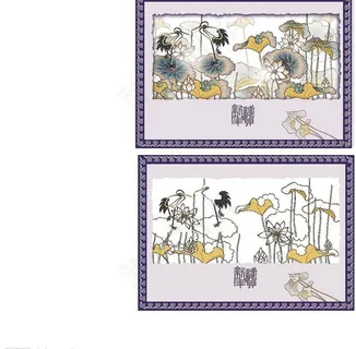 白鹤荷花图图片