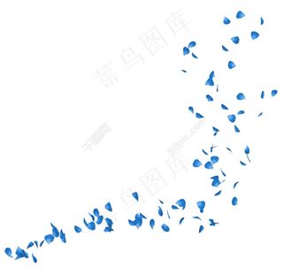 飘舞的蓝色妖姬玫瑰花瓣PSD素材