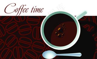 手绘咖啡豆名片