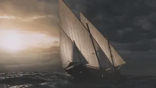 非常有氛围的海上帆船