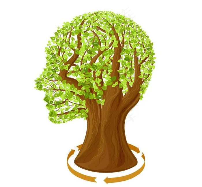 创意树人图片ai矢量模版下载