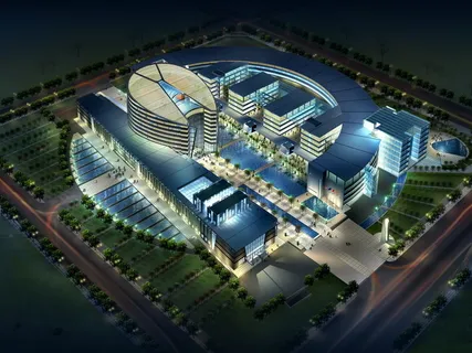 大型商业广场夜幕灯光PSD效