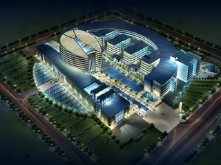 大型商业广场夜幕灯光PSD效