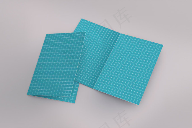 展开的蓝色两折页