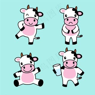 卡通奶牛矢量素材图片