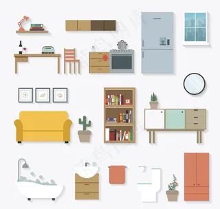 精致家具设计矢量图