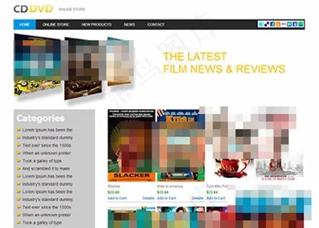 电影视频DVD光盘在线商城网站模板