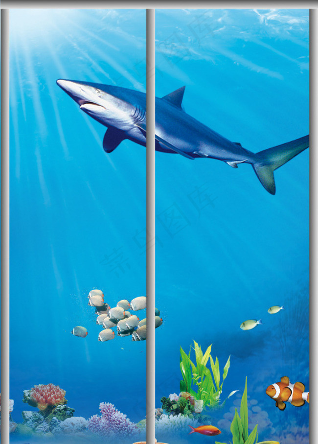 海底世界移门(1593X2300(DPI:300))psd模版下载