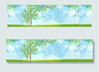 蓝色卡通海报背景图 (5)