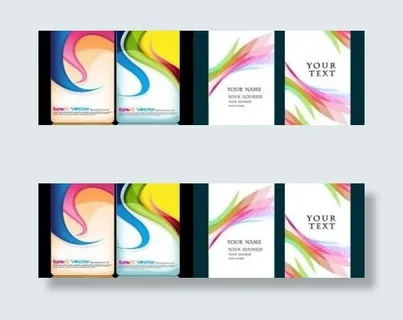 五颜六色的卡片背景矢量