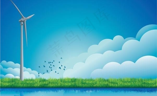 荷兰的风车和下载风矢量素材