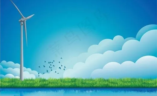 荷兰的风车和下载风矢量素材