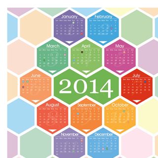 蜂巢2014彩色日历模版