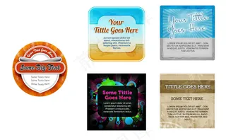 时尚标贴创意设计模板分层素材