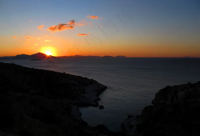 海岸落日风光图片