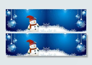 冬天雪花蓝色背景海报