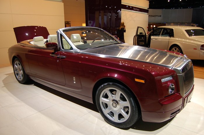 轿车,跑车,敞篷跑车,汽车,古董车展,劳斯莱斯幻影Drophead Coupe 2008底特律北美国际车展118 N