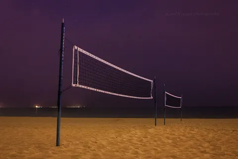 晚上在索波特海滩