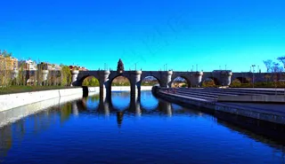 天空,风景,江河,屏幕截图,金属栏杆,PUENTE DE TOLEDO马德里RIO 020