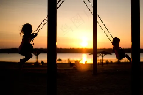 天空,桥梁,电线杆,台灯,湖泊,摇摆剪影