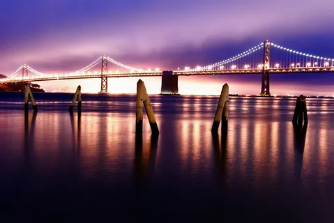 桥梁,贝雷桥,夜景照明,都市夜景,灯,海湾大桥的颜色