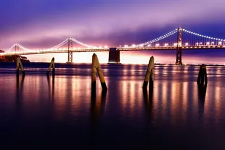 桥梁,贝雷桥,夜景照明,都市夜景,灯,海湾大桥的颜色