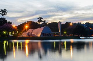 都市夜景,风景,天空,海洋,飞机,潘普拉哈