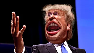 指挥大师,人物特写,非洲黑人,老年人,钢笔画,唐纳德·特朗普-漫画