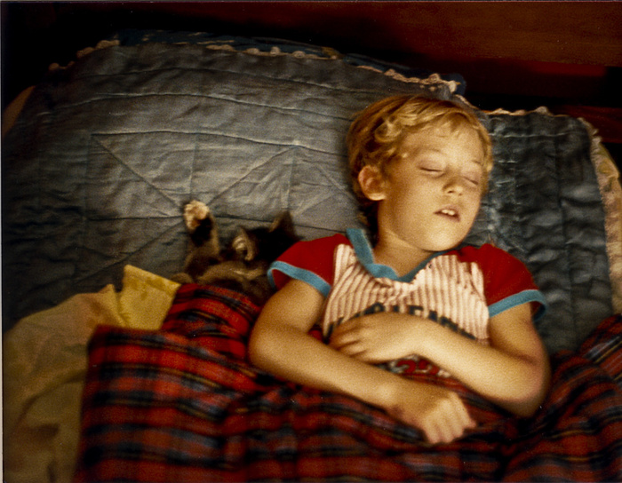 一个孩子和他的猫