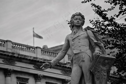 钢笔画,纪念碑,人物特写,卡通动漫人物,图画,莫扎特