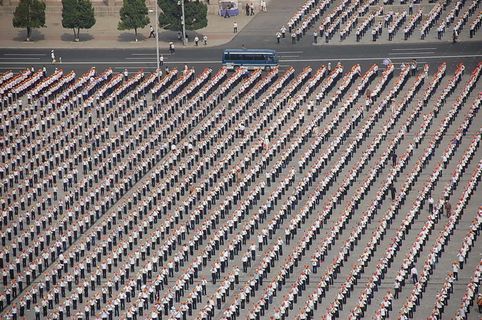 金日成广场。朝鲜平壤。