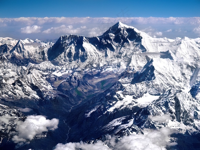 山峦,冰雪,树,天空,风景,珠穆朗玛峰3